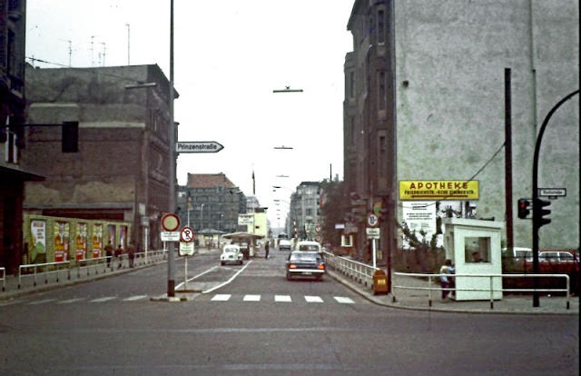 Checkpoint Charlie in East Berlin, 1960s.