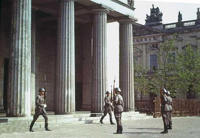 Neue Wache - The East German Volksarmee changing the guard in East Berlin, 1960s.