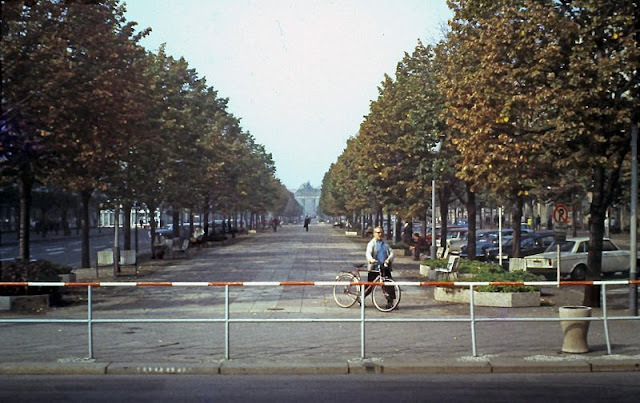 Unter den Linden street scene in East Berlin, 1960s.