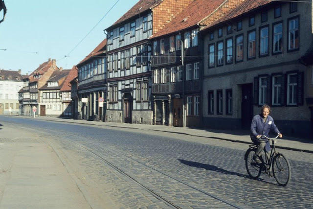 Halberstadt main street in the morning, 1980