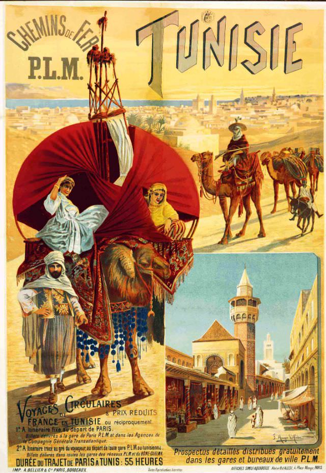 Chemin de Fer P.L.M., Tunisie, circa 1890s