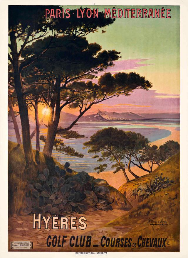 Paris-Lyon-Méditerranée, Hyères-Golf Club, Courses de Chevaux, circa 1890s