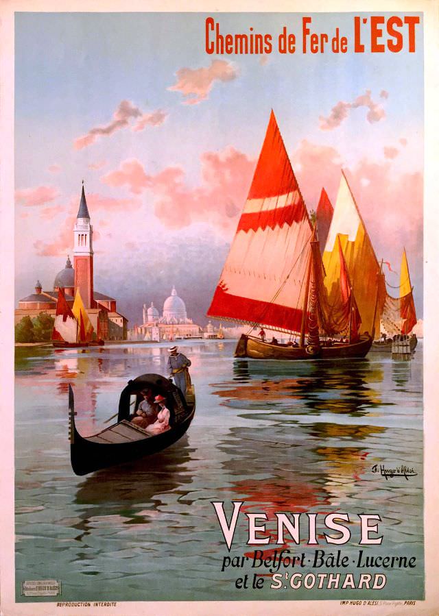 Venise par Belfort, Bâle, Lucerne et le St. Gothard, circa 1890s
