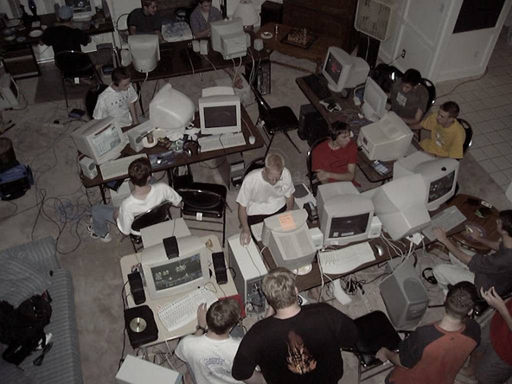 Wired Connections and Unforgettable Nights: Exploring the Peak of LAN Parties with Photos from the Late 1990s to Early 2000s