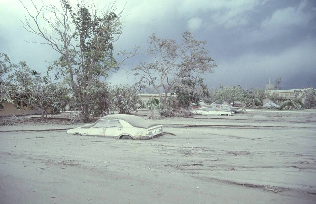Clark Air Base, Luzon Island, covered in ash