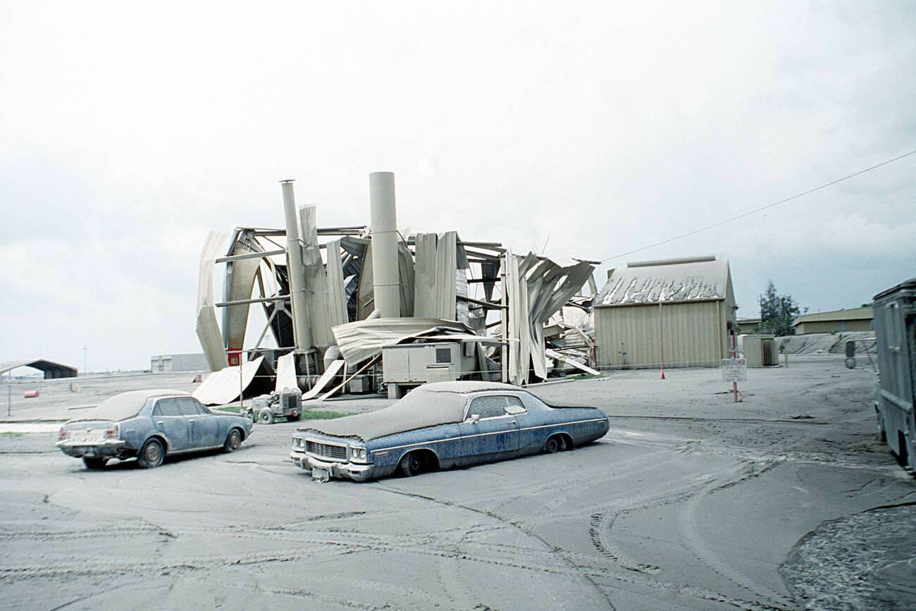 Damage to the fuel systems maintenance dock at Clark Air Base