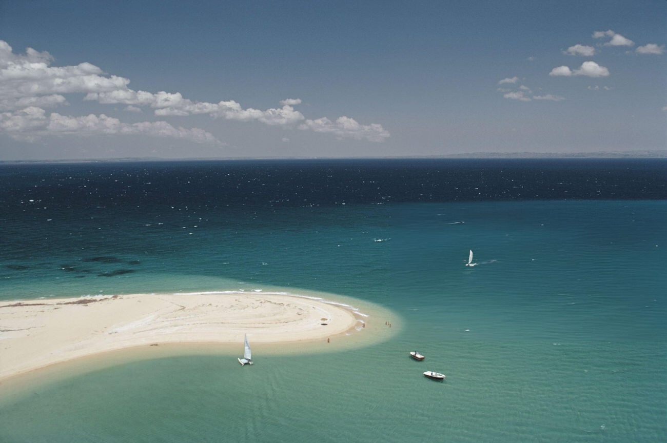 Aerial view of Benigno Toda Jr.'s private islands in the Philippines, February 1973.