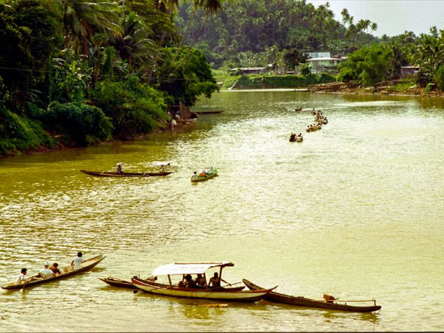 Thrilling views of the Pagsanjan Rapids, Philippines, 1980.