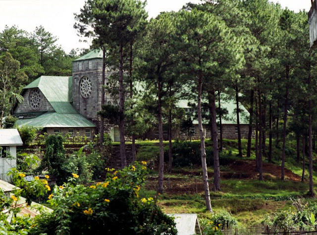 Sagada Church, Philippines, standing in December 1980.