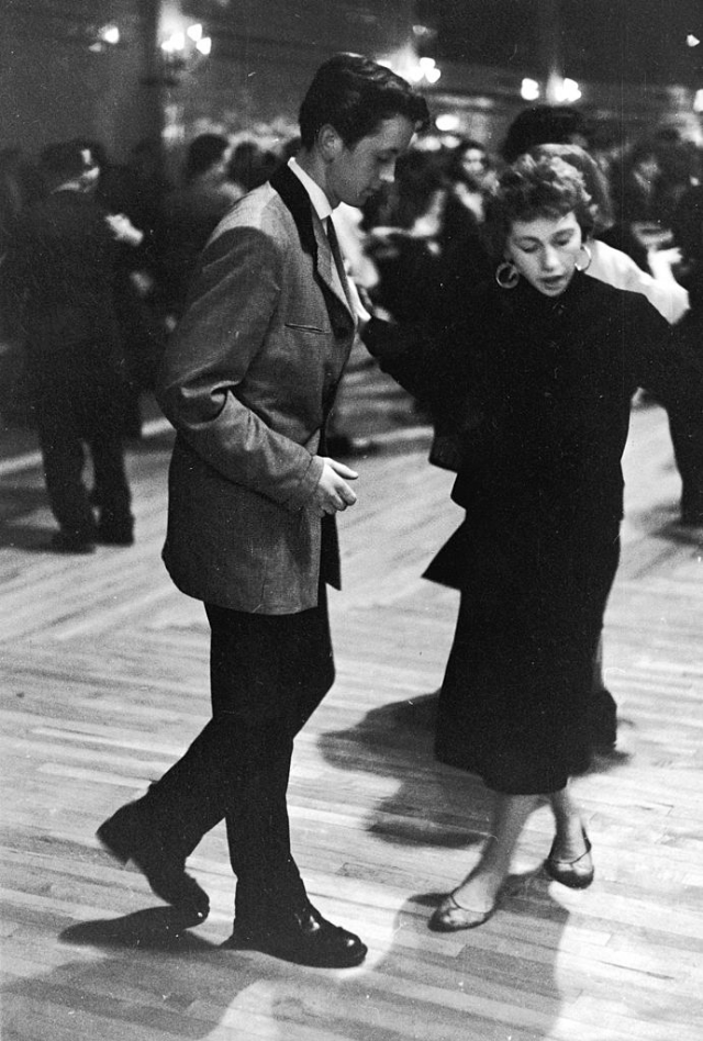 A ‘Teddy Boy’ dances with his girl at the Mecca Dance Hall, Tottenham, London, May 1954.