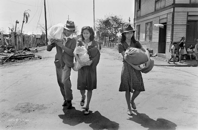 Filipinos returning home after the Battle for Manila, March 1945