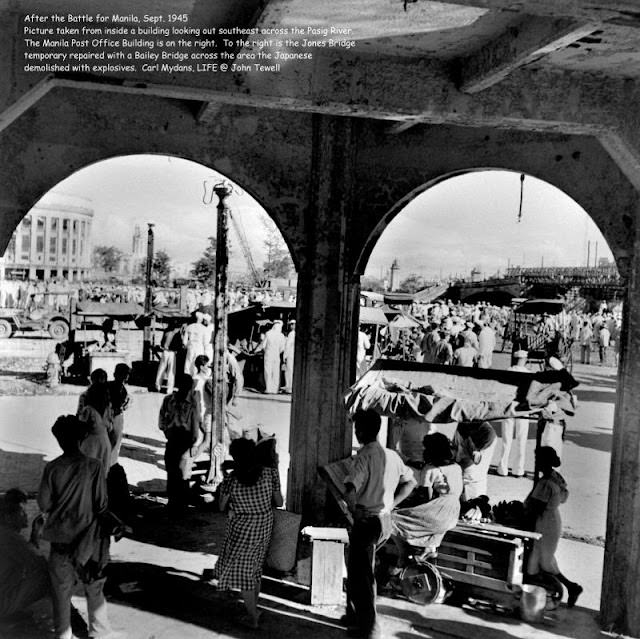 Manila, looking southeast across the Pasig River, September 1945