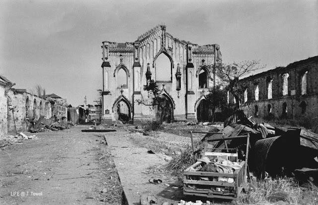 Santo Domingo Church just after the Battle for Manila, Intramuros, Manila, Philippines, March 1945