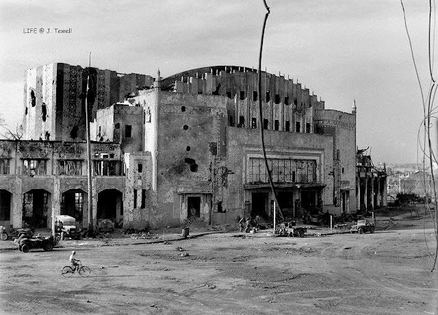 The Metropolitan Theater after the Americans took control at the Battle for Manila. Manila, Philippines, Feb. 1945.