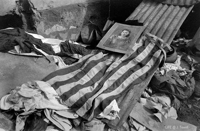 War-torn remnants photographed just after the Battle for Manila, March 1945. Manila, Philippines.