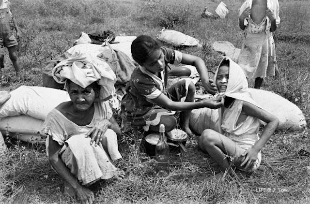 Filipino citizens find safety, Manila, Philippines, February 1945