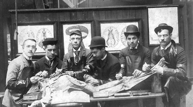 Historical Photos of Victorian Medical Students Learning Anatomy with Bare Hands and Cadavers