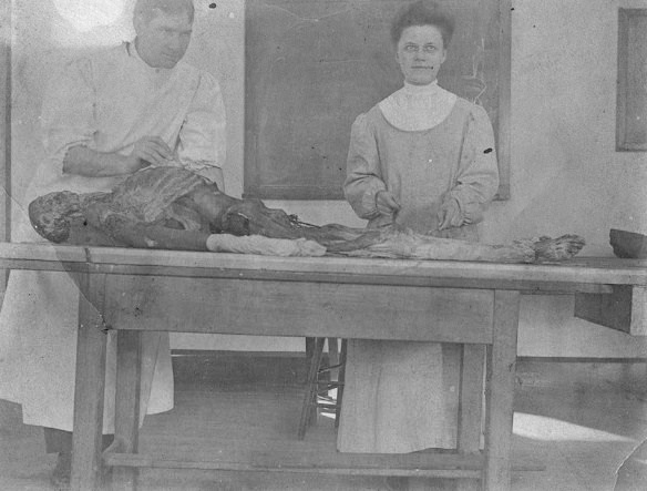 Historical Photos of Victorian Medical Students Learning Anatomy with Bare Hands and Cadavers