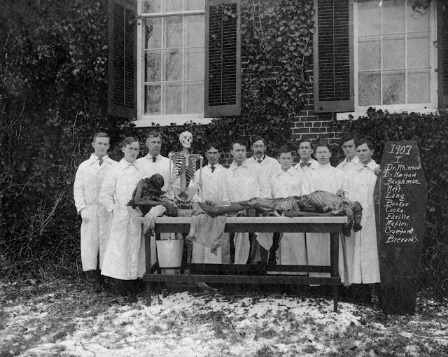 Historical Photos of Victorian Medical Students Learning Anatomy with Bare Hands and Cadavers