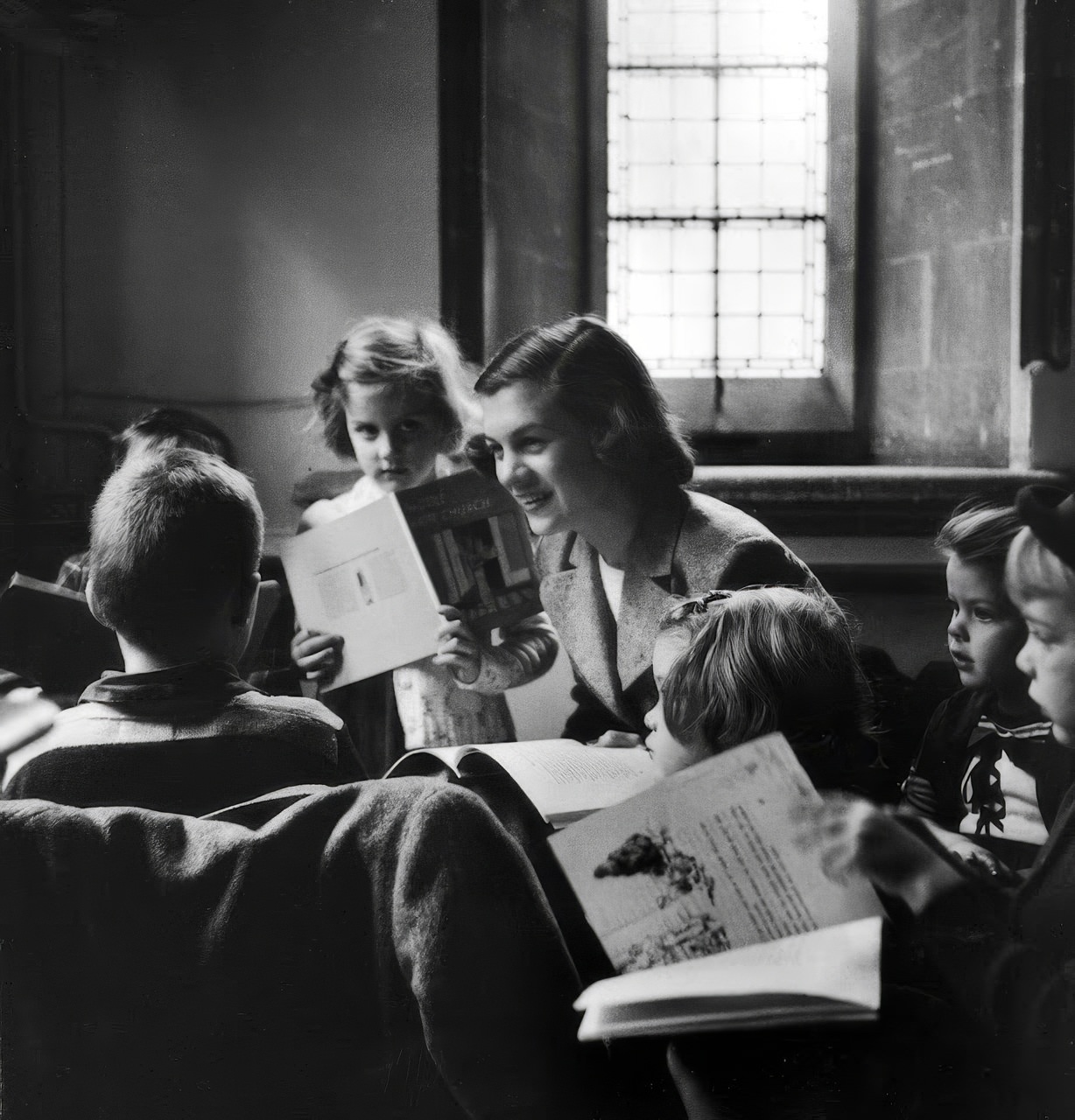 Some girls teach Sunday School at American Cathedral.