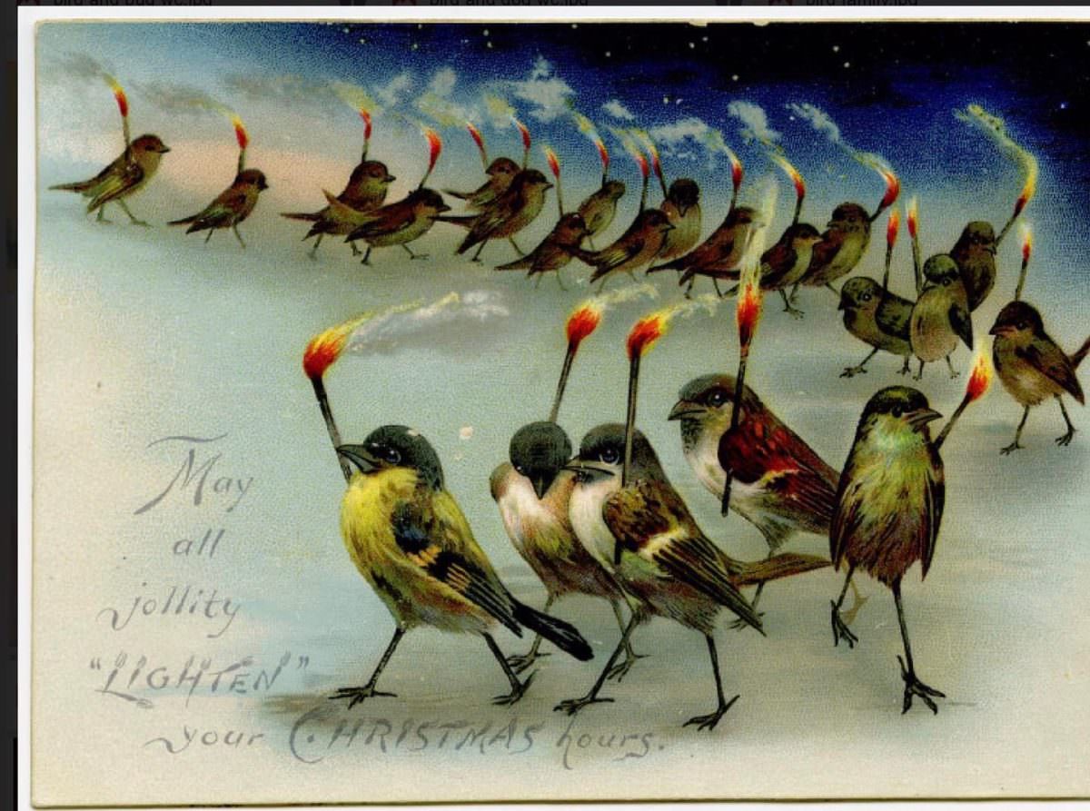 Hilariously Bizarre Christmas Cards from the Victorian Era featuring Animals