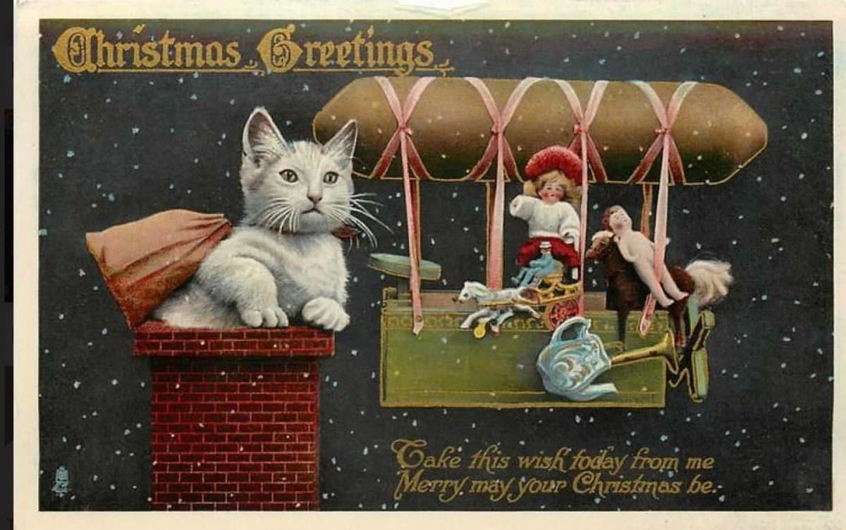 Hilariously Bizarre Christmas Cards from the Victorian Era featuring Animals