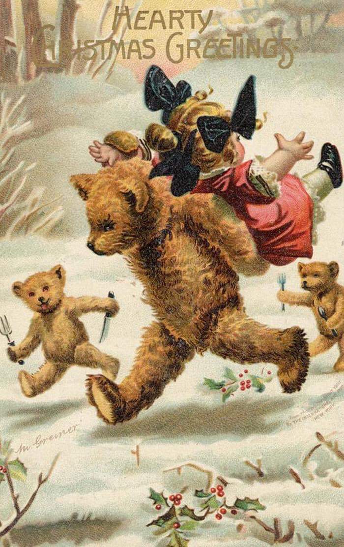 Hilariously Bizarre Christmas Cards from the Victorian Era featuring Animals