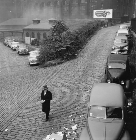 Section around Tenth Street Bridge across Monongahela River. Pittsburgh, Pennsylvania, 1950