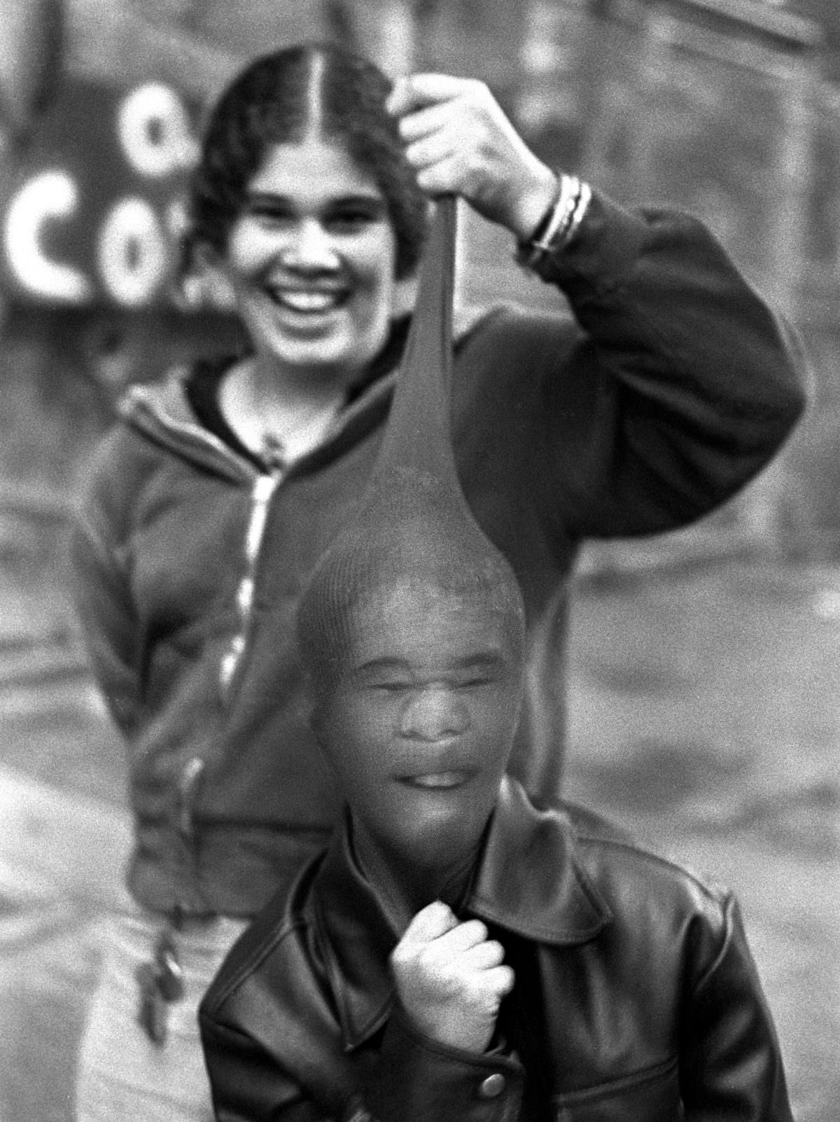 Daisy and Fernando on Halloween on East 3rd Street, 1974.