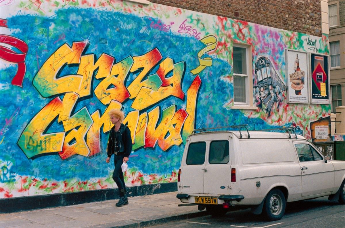 Graffiti, Basing St, Notting Hill, Kensington & Chelsea, London 1987