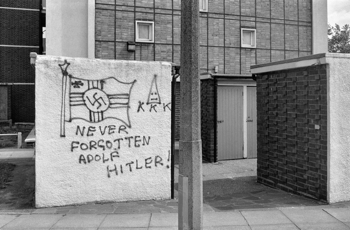 Never Forgotten Adolf Hitler, graffiti, Joyce Avenue, Upper Edmonton, Enfield, 1991