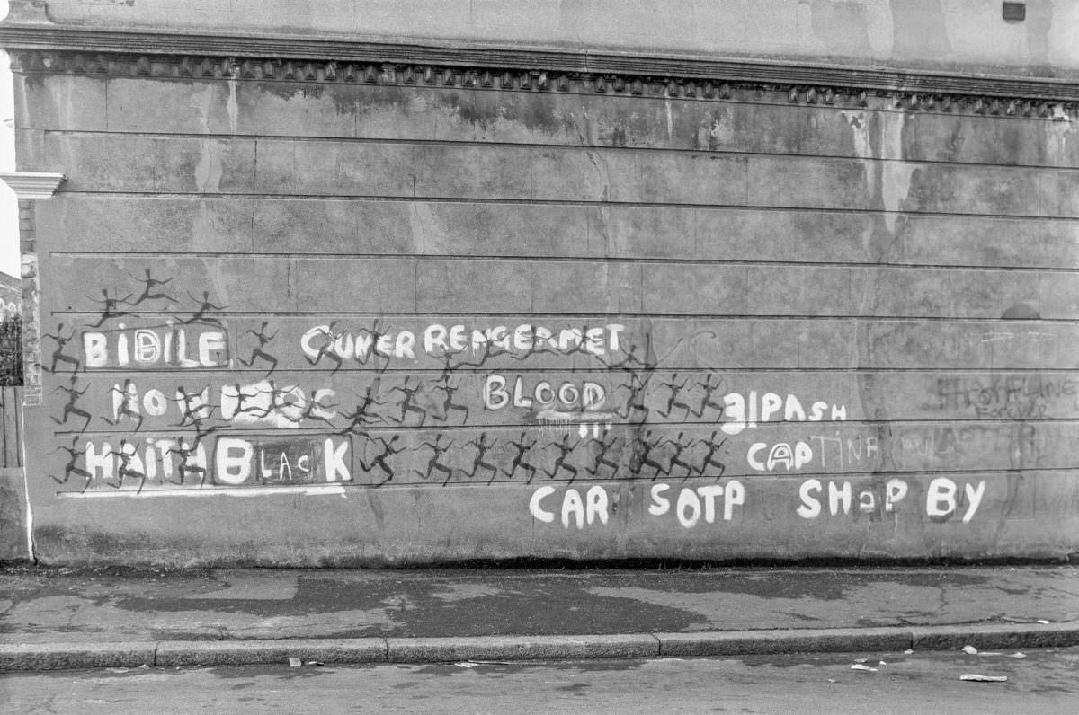 Graffiti, Leander Rd, Brixton Hill, Lambeth, 1991