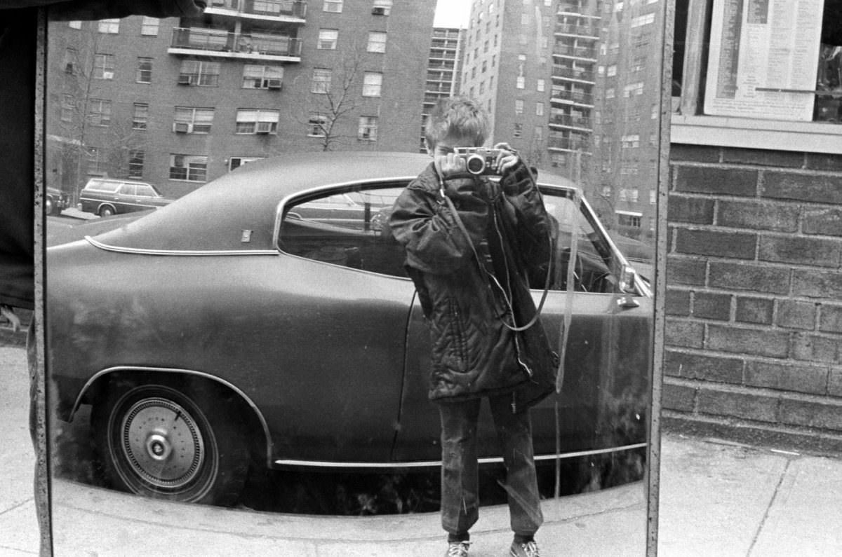 Fernando and Mirror on 1st Avenue, 1974.