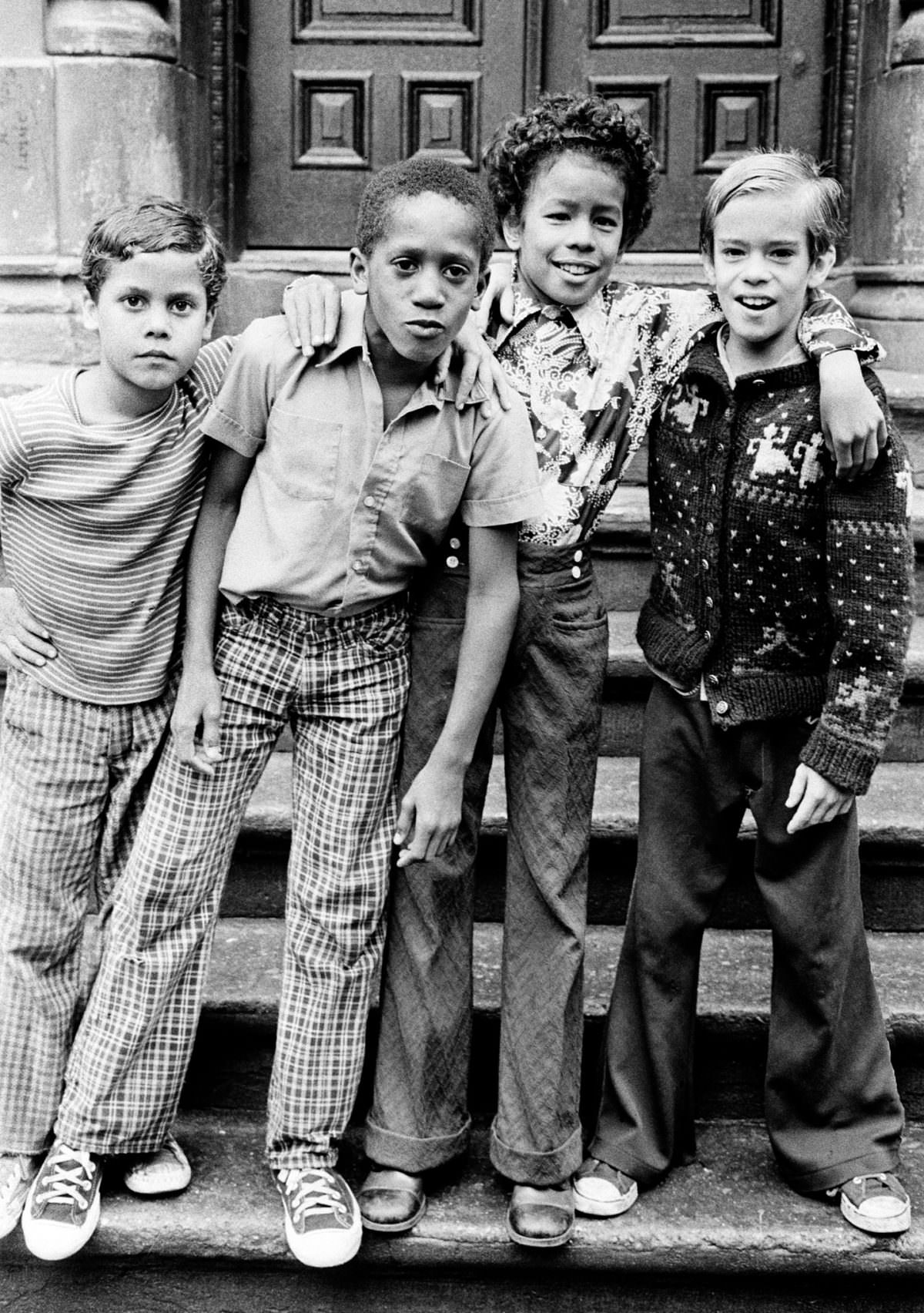 Orlando, Jeffrey, and Fernando on East 3rd Street, 1975.