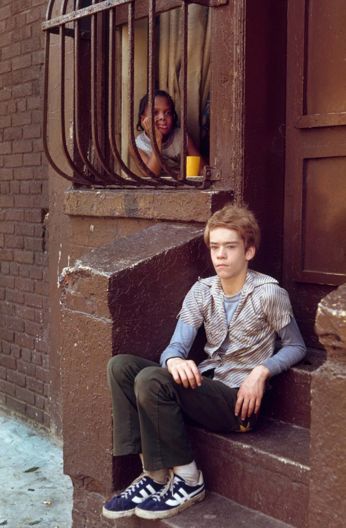Mary and Fernando on East 2nd Street, 1976.