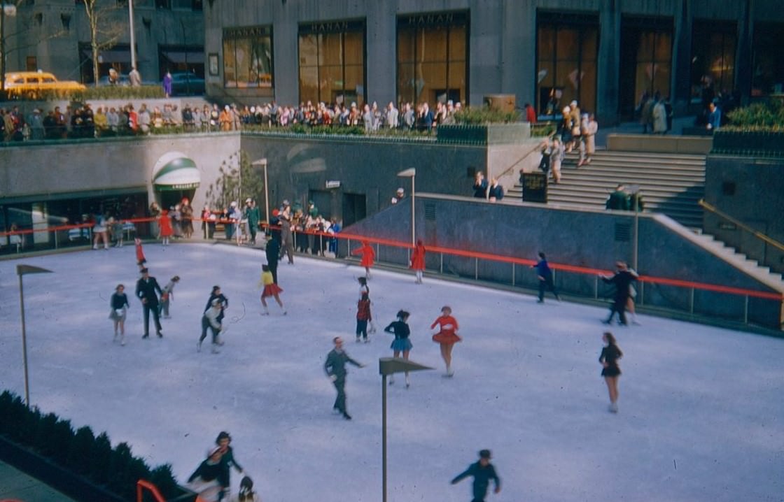Ice Skating at 30 Rockefeller Center, 1958.