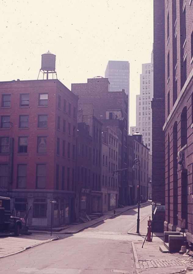 Financial District, view south on Cliff Street, 1967.