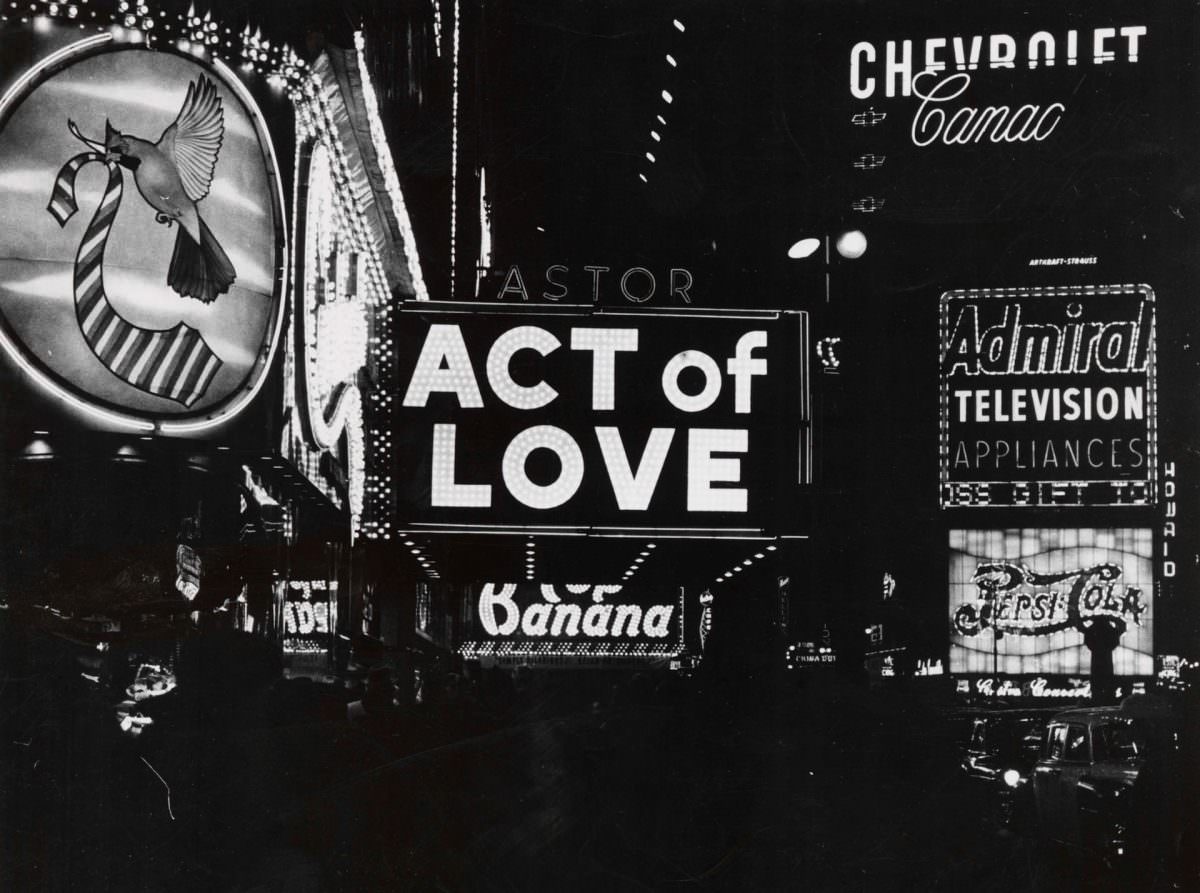 Act of Love at the Astor Theatre, Times Square, 1954.