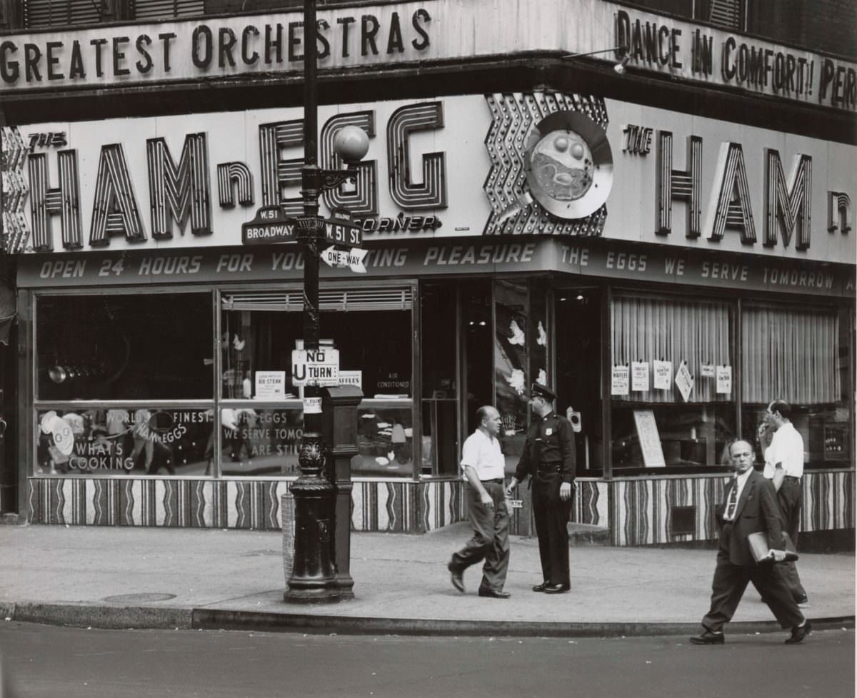 The Ham n Egg on Broadway, 1950s.