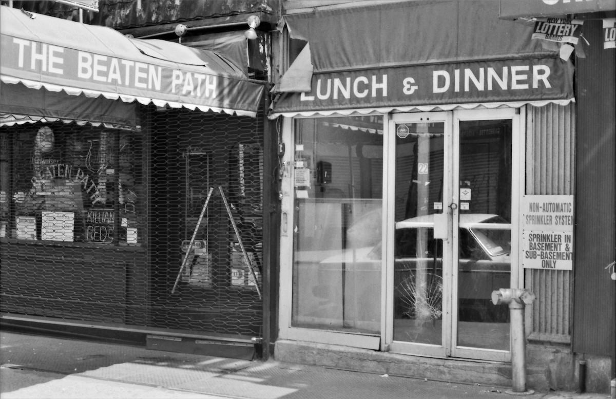 Beaten Path, 1997, NYC The last of the old TRIBECA and some Wall St area, many of these old shops and restaurants were either already closed or soon to, awaiting the new shiny glass buildings that would replace them.