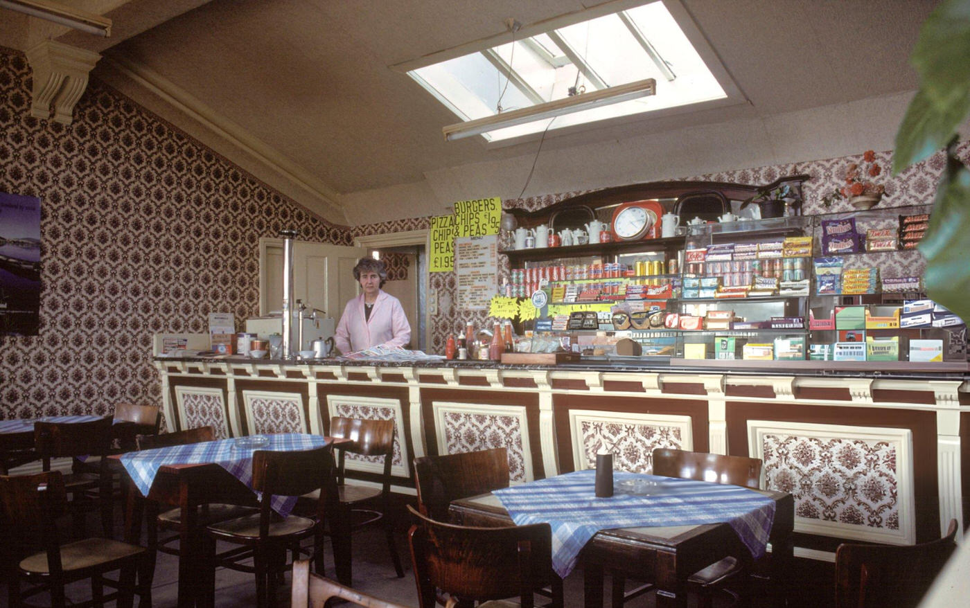Inside the cafe at Malton station, North Yorkshire, 1980s.
