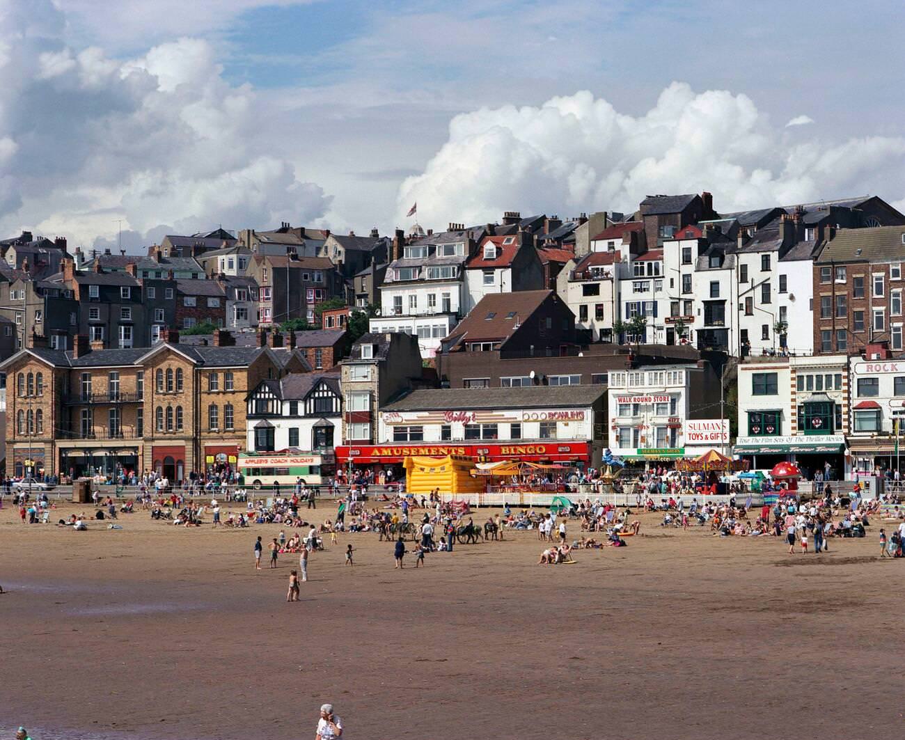 The beach and sea front at Scarborough, 1990s