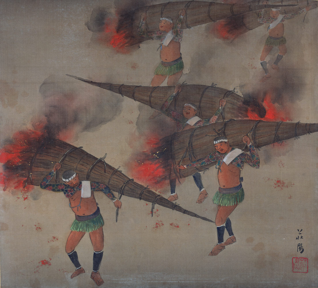 Stunning Silk Paintings depicting different Miyako Festivals of Kyoto, Japan from the 1920s