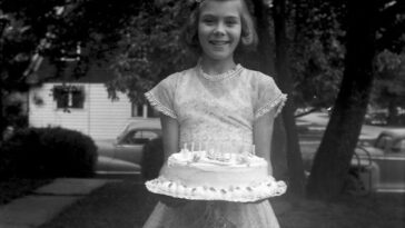 Girl Posing with her Birthday Cake