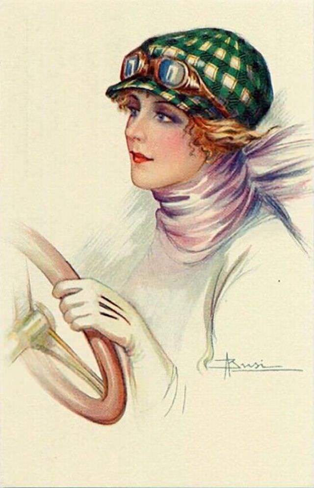 Lady driving, circa 1920s