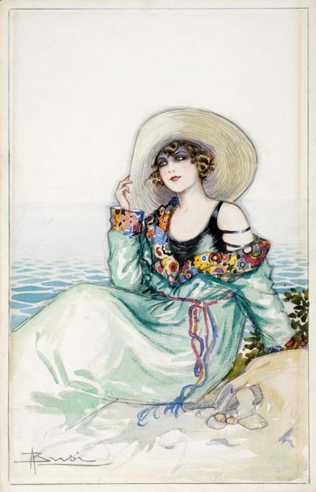 Along the beach, circa 1920s