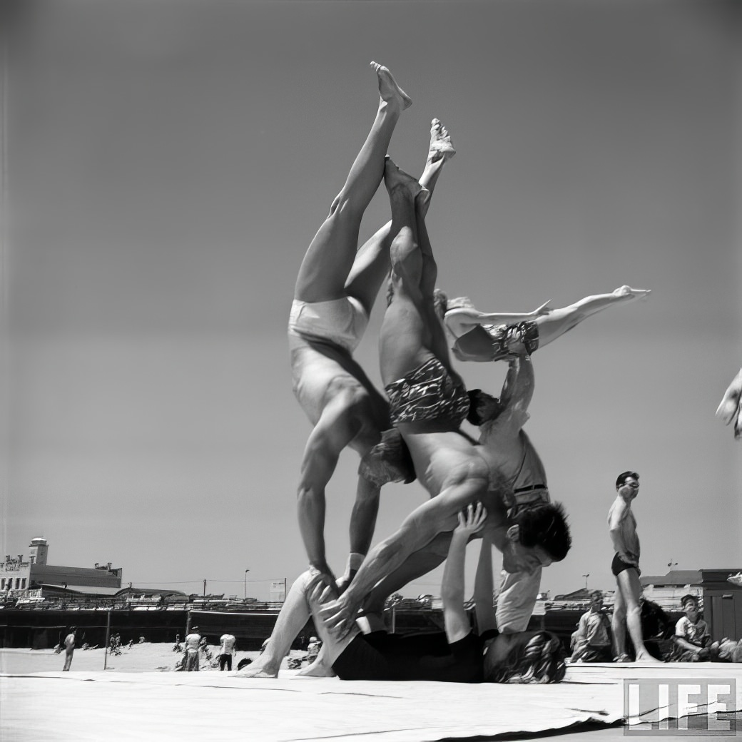 April Atkins: 12-Year-Old Strong Girl at Muscle Beach Who Could Carry Five People, 1954