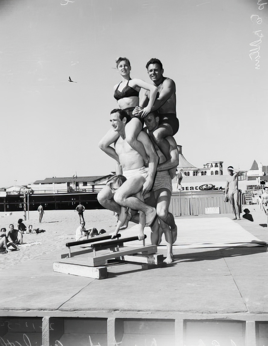 April Atkins: 12-Year-Old Strong Girl at Muscle Beach Who Could Carry Five People, 1954