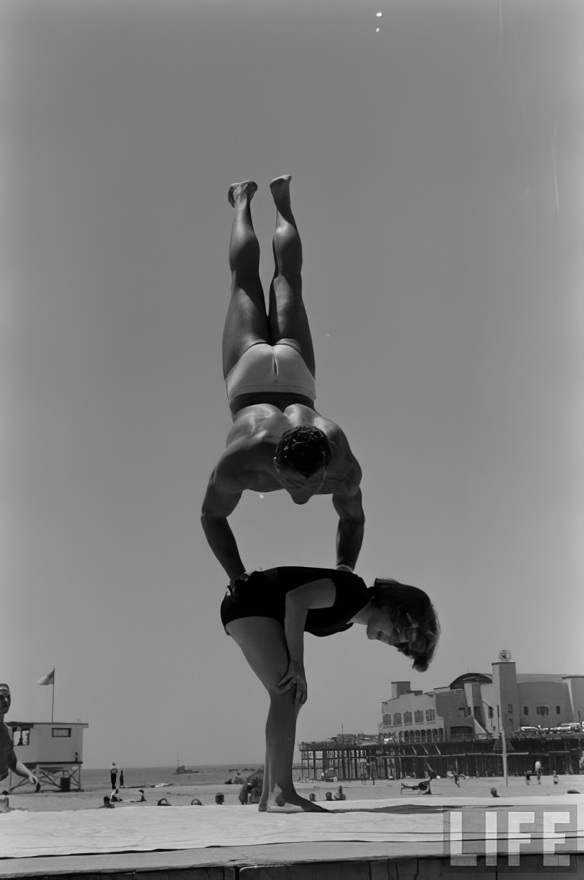 April Atkins: 12-Year-Old Strong Girl at Muscle Beach Who Could Carry Five People, 1954