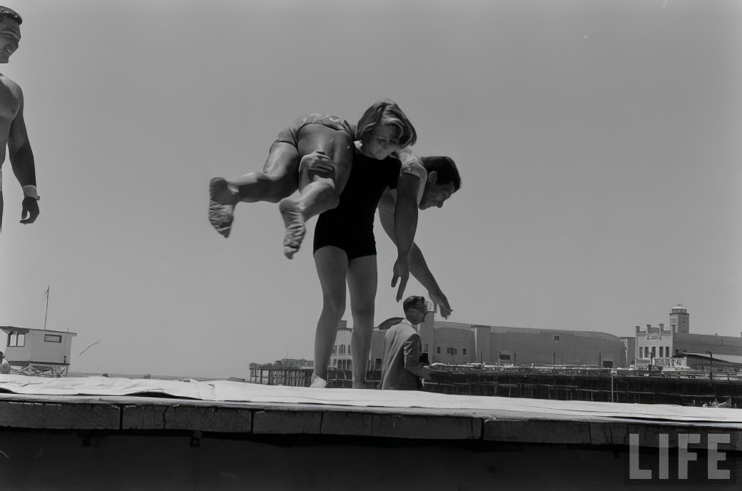 April Atkins: 12-Year-Old Strong Girl at Muscle Beach Who Could Carry Five People, 1954